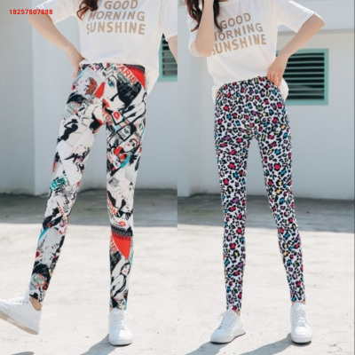 European and American cross-border spring and autumn thin elastic leggings Milk silky, breathable, slimming, and externally worn women's pants Wholesale 9-point pants