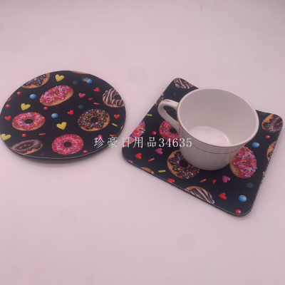 Fashion Printing round Thickened Design Color Appearance Heat Insulation High Temperature Resistant Heat Insulation Table Mat Cup Mat