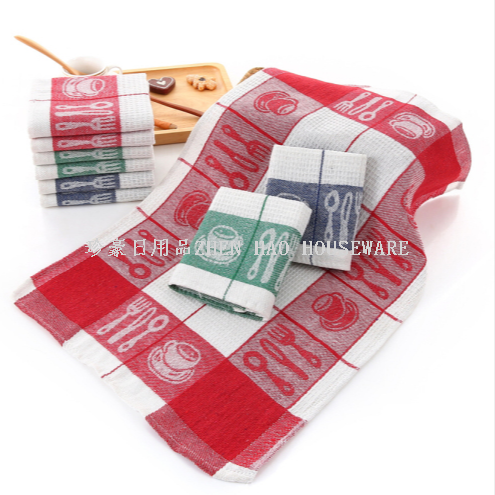 4060 cotton functional towel gift tea towel jacquard yarn-dyed kitchen napkin foreign trade gift napkin cleaning rag absorbent