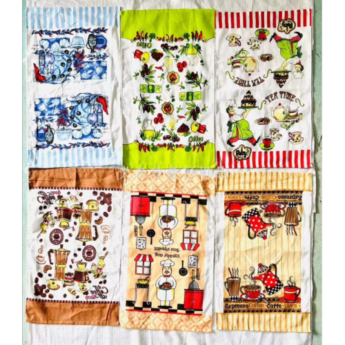 21s printed tea towel 100% cotton rag six flower towel