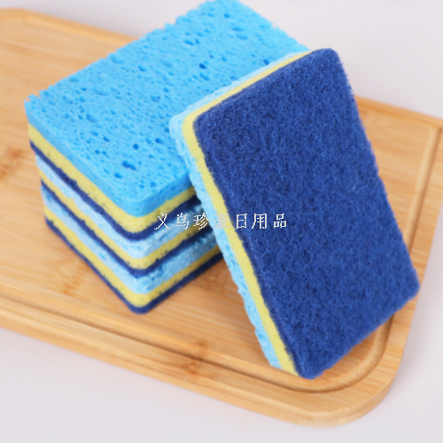 cellulose sponge scouring pad kitchen washing pot and washing dishes spong mop home clean water absorption blue wood pulp sponge factory