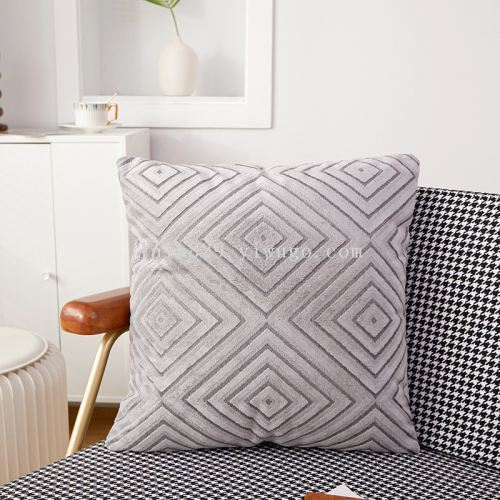 chenille cut velvet cushion cover geometric pattern pillowcase