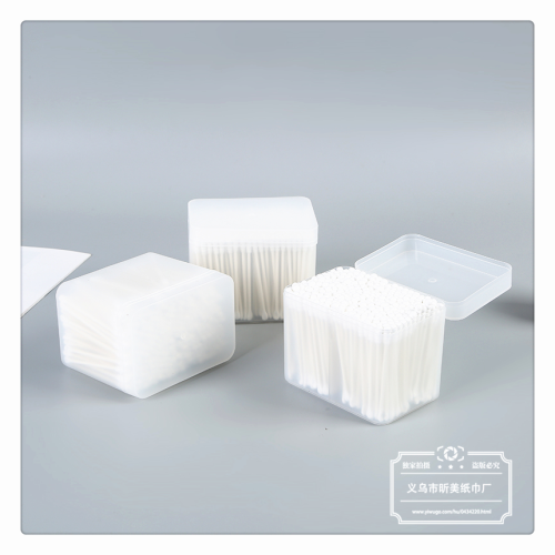 Square Boxed Double-Headed Spiral Head Ear-Pulling Cotton Swab Double-Headed Dual-Purpose Disposable Cotton Swab Wholesale