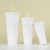New Plastic Three-Piece Set Pineapple Cup Cup Cup with Straw Creative High-Looking Cute Milk Tea Juice Cup Manufacturer