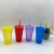 New Plastic Water Cup Creative Pineapple Cup with Straw Electroplating Cup with Straw Good-looking Cute Milk Tea Juice