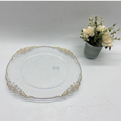 Transparent PS Plate Fruit Plate with Household Living Room Fruit Plate Candy Snack Dish
