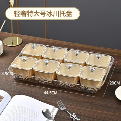 Grid with Lid Snack Storage Box Dried Fruit Tray Candy Box Household Living Room Melon Seeds Plate Dessert Fruit Plate