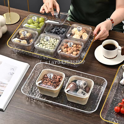 Household Plate Transparent Tea Cup Storage Cup Tray Plastic Cup Plate Modern Dinner Plate