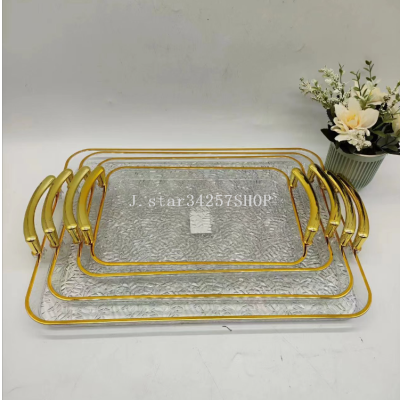 Pet Tray Wind Household Plate Transparent Tea Cup Storage Cup Tray Plastic Cup Plate Modern Commercial Dinner Plate