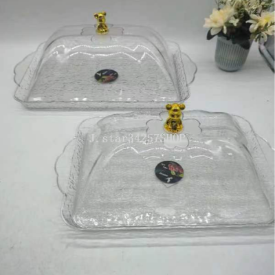 Pet Covered Tray Size 50*32cm Household Plate Transparent Cup Plate Modern Commercial Plate