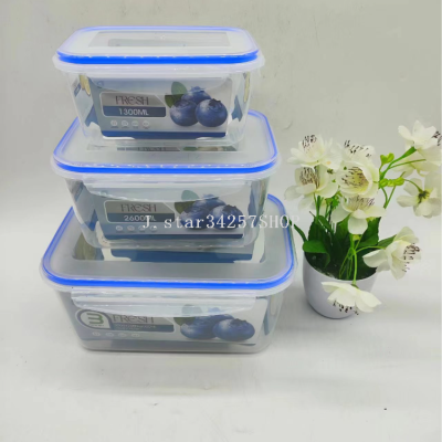 Multifunctional Sealed Plastic Crisper Refrigerator Freshness Bowl Lunch Box Food Storage Box