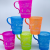 Personalized Simple Printing Cup Portable Plastic Wash Cup with Handle Toothbrush Cup Mouthwash Cup