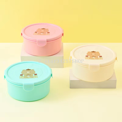 Lunch Box Single-Layer Compartment Lunch Box Student Creative Children Girl Plastic Lunch Box