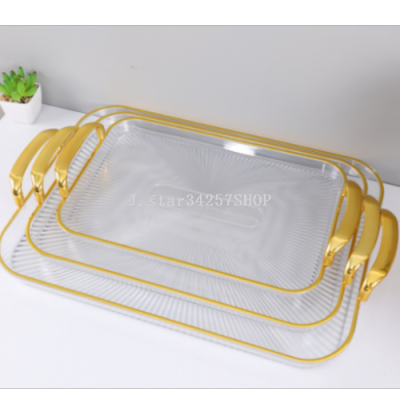 Light Luxury Pet Fruit Plate Home Living Room Bread Plate Nordic Snack Dried Fruit Plate Tray Front Desk Coffee Table Dining Tray