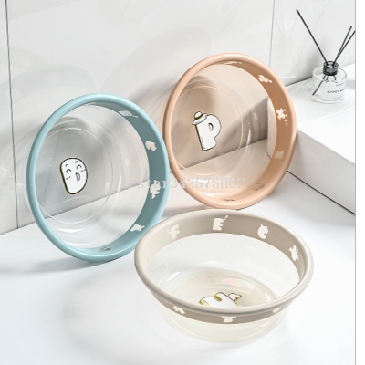 Plastic Thick Transparent Solid Color Letter Washbasin Household Washbasin Foot Basin Student Basin Children Baby Washbasin