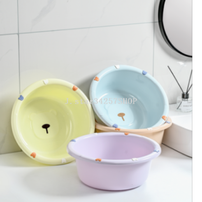 Good-looking Transparent Solid Color Bear Washbasin Household Washbasin Feet-Washing Basin Student Basin Child Baby Washbasin