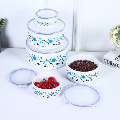 food preservation color dots sealed box classification storage box factory direct supply crisper round refrigerator storage box