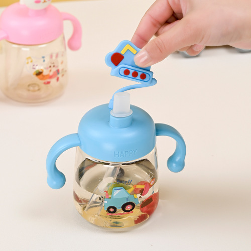 drinking bottle with scale direct drink straw cup baby drop-resistant 2025 new children‘s milk cup