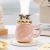 New Pearlescent Glaze Ceramic Cup Electroplating Cup Bow Water Cup Cute Mug