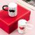 New Lovers Ceramic Cup Beard Set Couple Cups Striped Mug Gift Cup