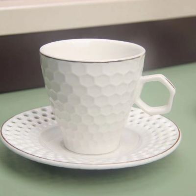 New Hollow Ceramic Cup 6 Cups 6 Saucers Coffee Cup Set