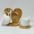 New Ceramic Coffee Cup Set Two Cups and Two Saucers Wooden Holder Cup and Saucer