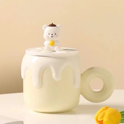 New Cartoon Ceramic Cup Bear Mug Cute Water Glass