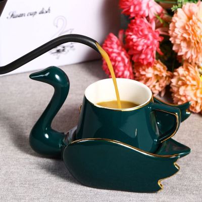 Creative Swan Ceramic Coffee Set Leisure Afternoon Tea Coffee Set Set Household Ceramic Cup Coffee Cup