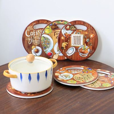 Foreign Trade Export New Ceramic Cup Dish Portable round Dinning Table Placemat Potholder