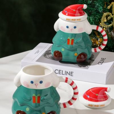 High-Looking Christmas Cup Three-Dimensional Cartoon Ceramic Cup Coffee Cup Mug