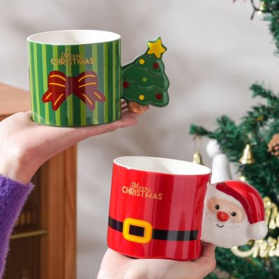 High-Looking Christmas Cup Creative Coffee Cup Cartoon Ceramic Cup Mug