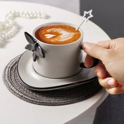 New Retro Coffee Cup Creative Butterfly Coffee Cup Suit Creative Mug Business Gift Suit