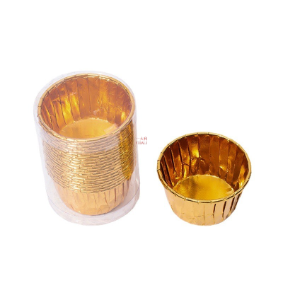 Double-sided Golden Cake paper Cup No mold high temperature roll cup Hot selling roll-edge cup aluminum foil baking paper