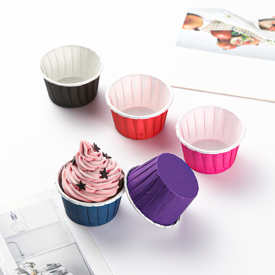 Oil proof and waterproof cake paper cup high temperature resistant into the oven baking packaging solid color simple factory direct sales 20PCS