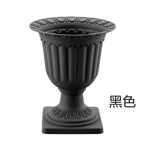花翁 塑料欧式做旧花器复古花盆/花插 罗马柱婚庆道具 桌面摆设