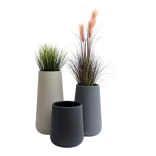 现代酒店 装饰 居家园艺花盆塑料轻奢摆件外贸欧洲时尚组合式加仑