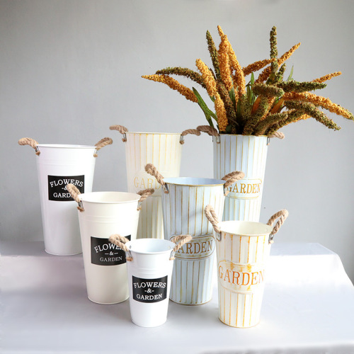 Factory Wholesale Flower Bucket Flower Bucket Raise Flower Bucket Dried Flowers Flower Bucket Flowerpot Flower Pot Flower Shop Flowers Iron Bucket Wake up Flower Bucket