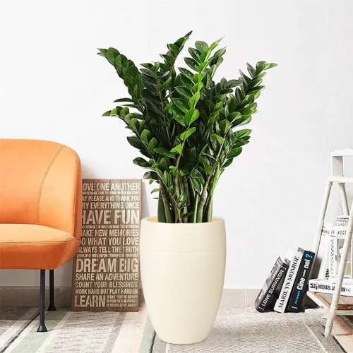 源头厂家仿水泥高款塑料花盆商场落地花盆仿真树仿真绿植假花装饰