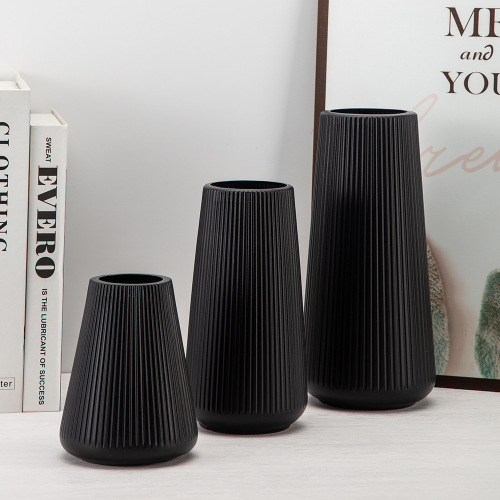 亚马逊 希音 TK temu 跨境贴标代发黑色塑料花瓶白色鲜花瓶3PCS