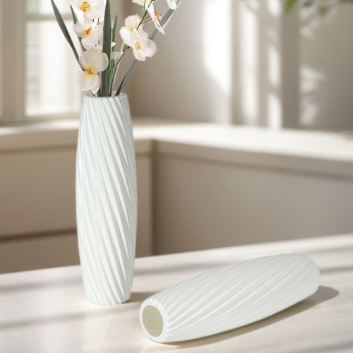 加厚欧式仿陶瓷塑料花瓶ins风花器水培瓶插花高款创意摆件装饰品