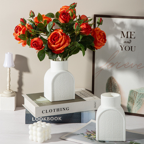 仿陶瓷塑料花瓶干花家居装饰摆件民宿ins花束创意客厅插花器蓄水