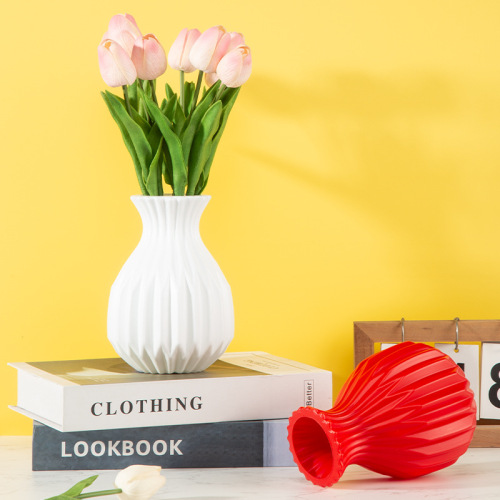 厂家批发水培仿陶瓷塑料花瓶插花花器创意装饰品摆件鲜花瓶ins风