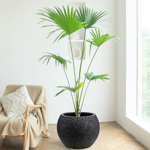 厂家批发北欧热销月球表面落地大号塑料花盆吹塑大型仿真花搭配