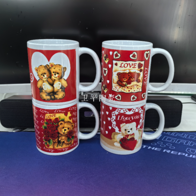 In Stock Ceramic Cup Coffee Cup Milk Cup Valentine's Day Advertising Cup Domestic and Foreign Trade Factory Direct Sales