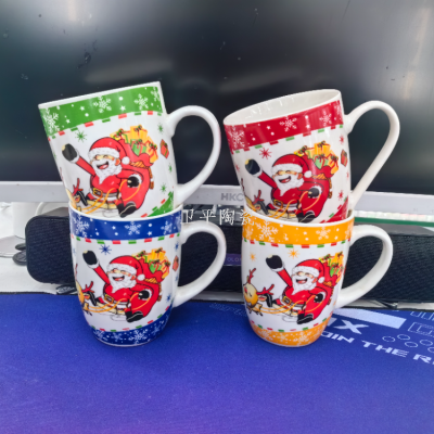 Spot Goods Ceramic Cup Ancient Cup Mug Roast Flower Cup Christmas Advertising Cup Domestic Sales Foreign Trade Factory Direct Sales