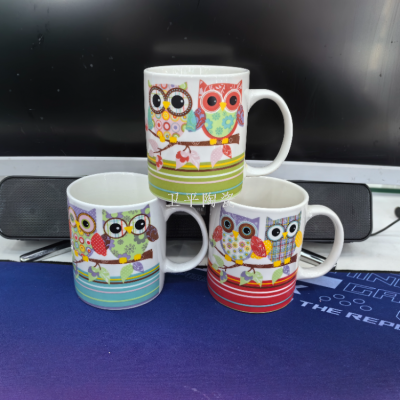 In Stock Ceramic Cup Coffee Cup Milk Cup Owl Mug Domestic Sales Foreign Trade Factory Direct Sales