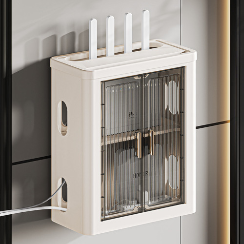 路由器收纳盒大容量wife无线光猫插排集线盒电视机顶盒放置置物架