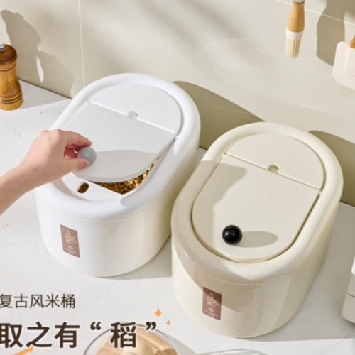 复古风米桶储存罐装米缸大容量家用杂粮盒
