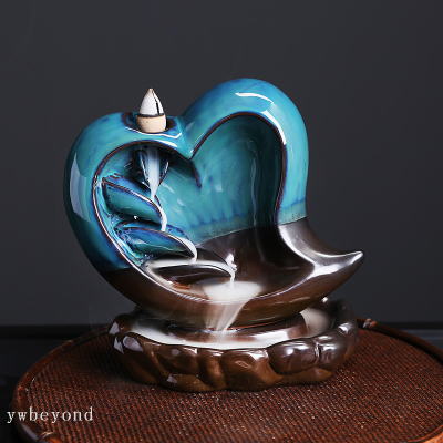 Ceramic Backflow Aromatherapy Furnace High Mountains and Flowing Water Love Left and Right Fengyuan Incense Burner
