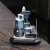 Ceramic Mountain Water Backflow Incense Burner Decoration round Ball Square Blue Backflow Aromatherapy Furnace